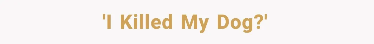 'I killed my dog?'