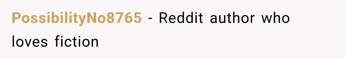 PossibilityNo8765 − Reddit author who loves fiction