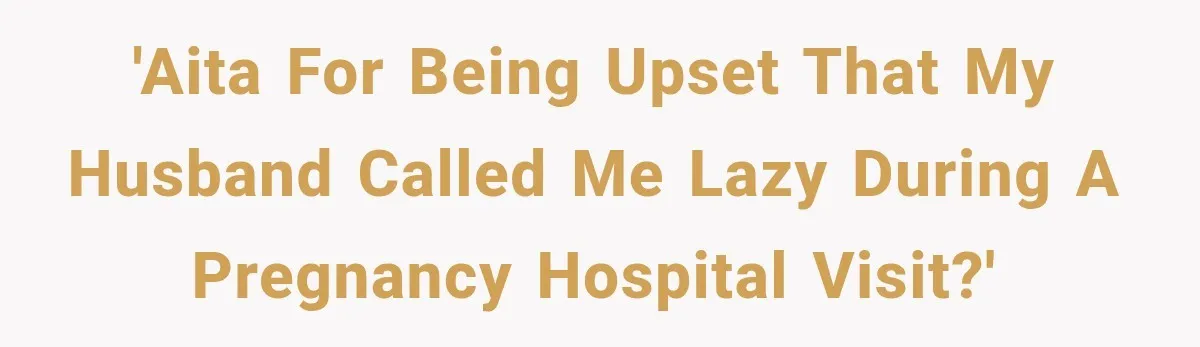 'AITA for being upset that my husband called me lazy during a pregnancy hospital visit?'