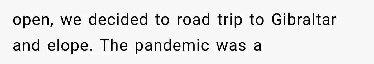 Couple Forces Their Fancy Wedding Ideas on Others, but Their Own Trip Becomes a Disaster open, we decided to road trip to Gibraltar and elope. The pandemic was a