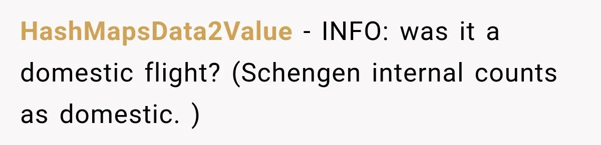 HashMapsData2Value − INFO: was it a domestic flight? (Schengen internal counts as domestic. )