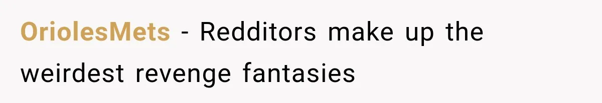 OriolesMets − Redditors make up the weirdest revenge fantasies