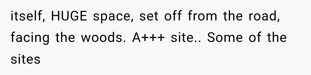 itself, HUGE space, set off from the road, facing the woods. A+++ site.. Some of the sites