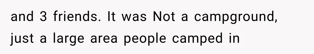 and 3 friends. It was Not a campground, just a large area people camped in