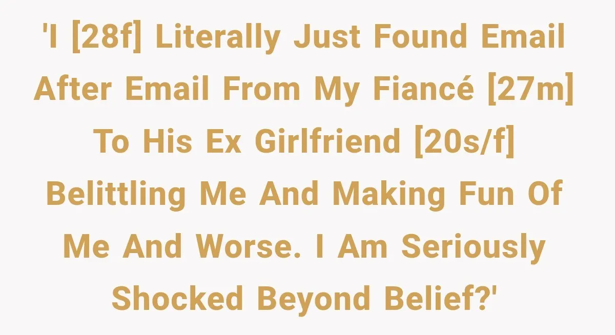 'I [28f] literally just found email after email from my fiancé [27m] to his ex girlfriend [20s/f] belittling me and making fun of me and worse. I am seriously shocked...