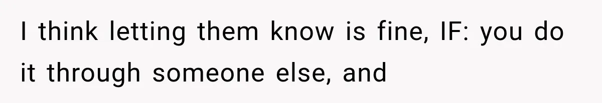I think letting them know is fine, IF: you do it through someone else, and