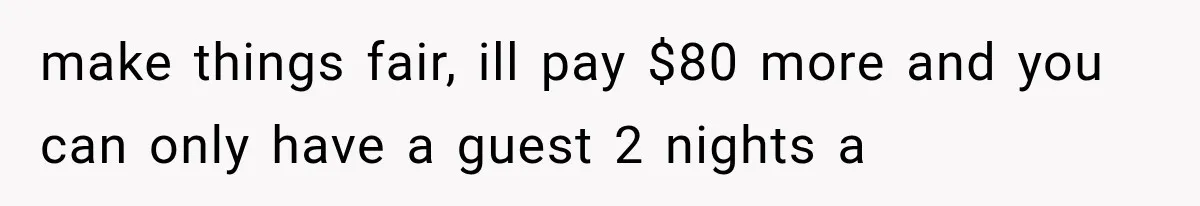 Roommate Steals Her Bigger Bedroom While She’s Away, But The Real Villain Was Her Boyfriend make things fair, ill pay $80 more and you can only have a guest 2 nights a