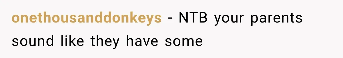 onethousanddonkeys − NTB your parents sound like they have some
