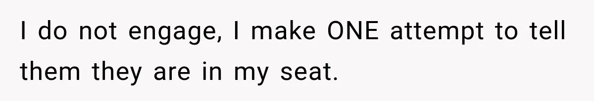 Woman Pretends To Sleep In A Stranger’s Plane Seat, Then Gets Called Out Before Takeoff I do not engage, I make ONE attempt to tell them they are in my seat.