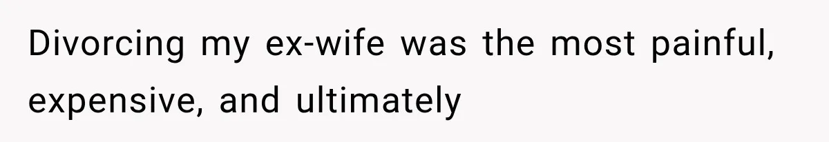 Divorcing my ex-wife was the most painful, expensive, and ultimately