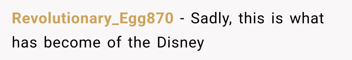 Revolutionary_Egg870 − Sadly, this is what has become of the Disney
