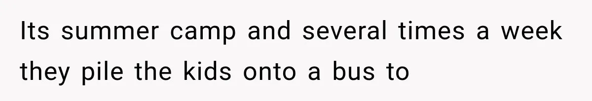 Mom Wants Everyone’s Kids Banned From the Pool Because Her Child Failed the Swim Test Its summer camp and several times a week they pile the kids onto a bus to