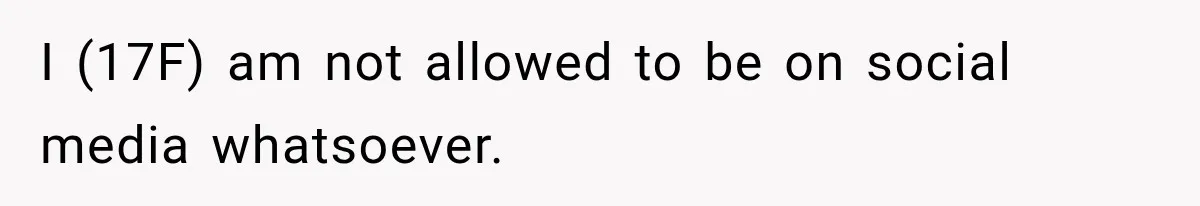 I (17F) am not allowed to be on social media whatsoever.