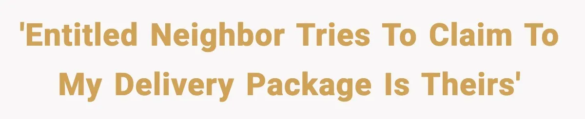 'Entitled neighbor tries to claim to my delivery package is theirs'
