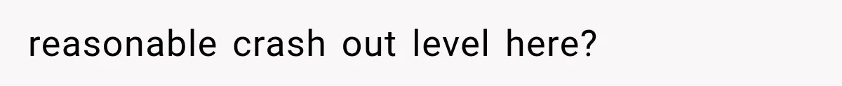 reasonable crash out level here?
