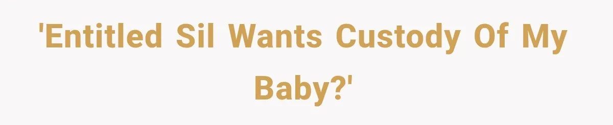 'Entitled SIL wants custody of my baby?'
