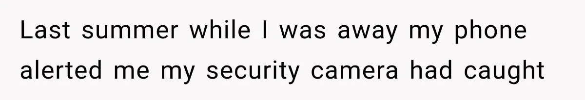 Last summer while I was away my phone alerted me my security camera had caught