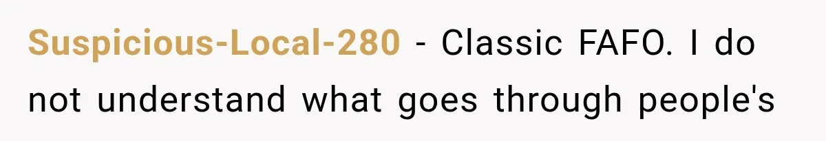 Suspicious-Local-280 − Classic FAFO. I do not understand what goes through people's