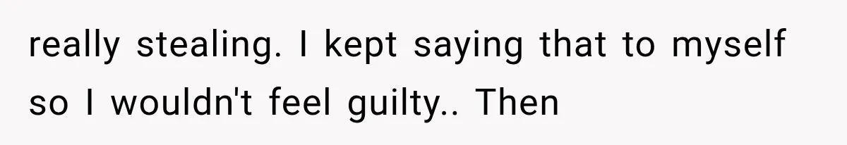 really stealing. I kept saying that to myself so I wouldn't feel guilty.. Then