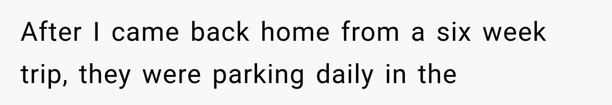 After I came back home from a six week trip, they were parking daily in the
