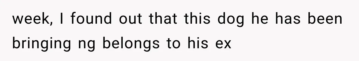 She Dated Him For Five Years, But One Strict Schedule Revealed A Hidden Truth week, I found out that this dog he has been bringing ng belongs to his ex