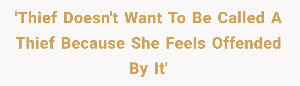 'Thief doesn't want to be called a thief because she feels offended by it'