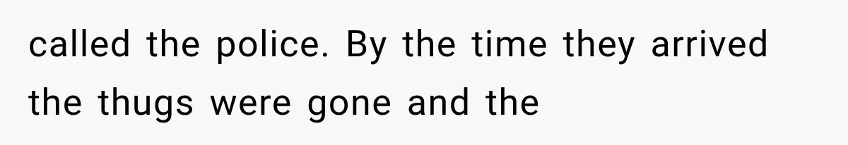 called the police. By the time they arrived the thugs were gone and the