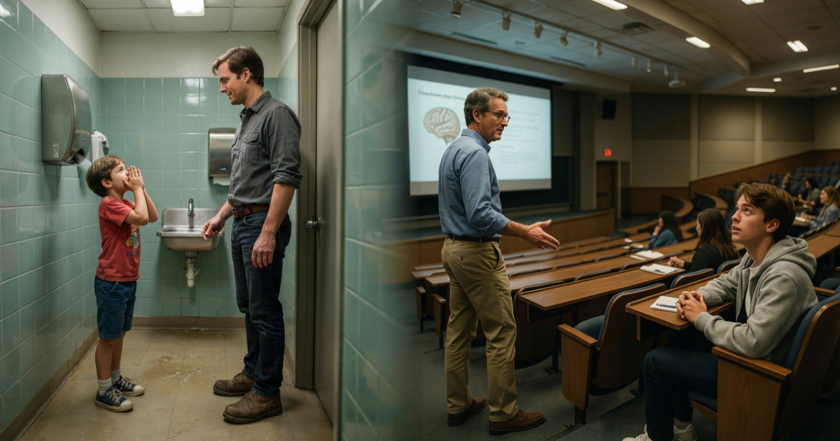 Man Hears His Childhood Bathroom Story In College, Then Realizes His Professor Was The Stranger