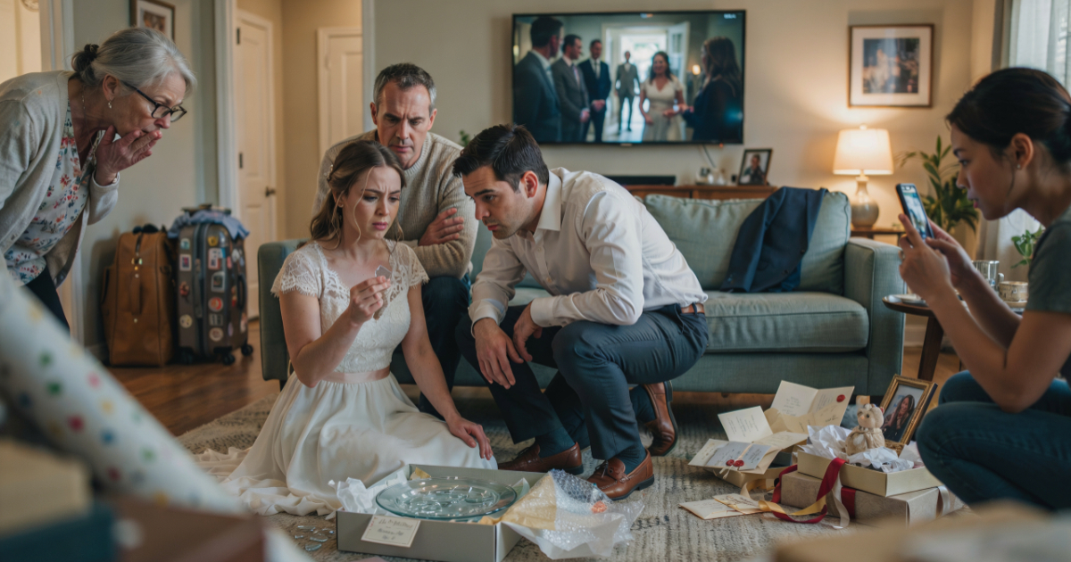 Bride Opens Shattered Wedding Gift, Then Raw Video Makes Her Question Whether It Was an Accident