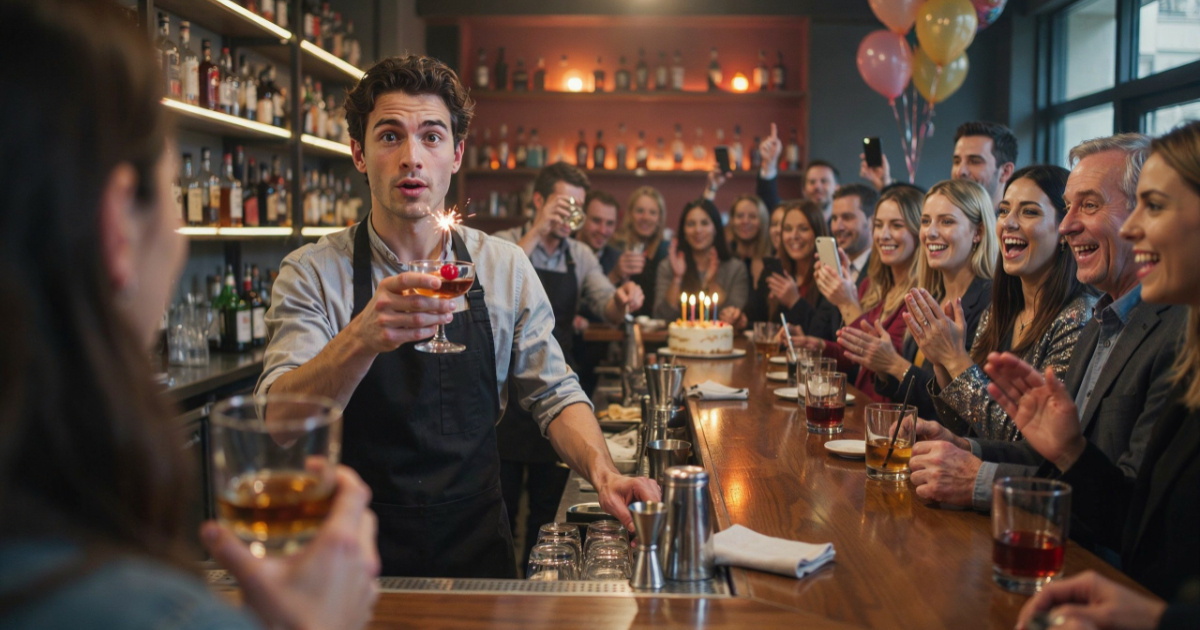 Bartender Offers A Birthday Drink, But Friend Arrives With 20 People Expecting Free Alcohol