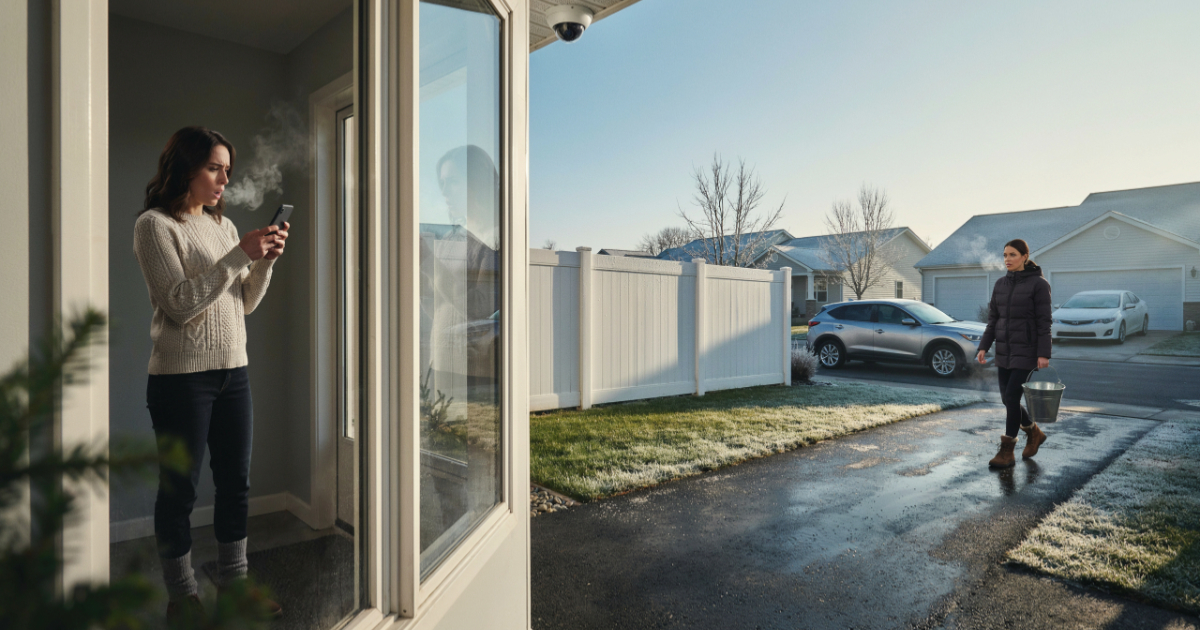 Woman Catches Neighbor Pouring Water on Their Driveway in Freezing Weather After Years of Feuding Woman Catches Neighbor Pouring Water on Their Driveway in Freezing Weather After Years of Feuding