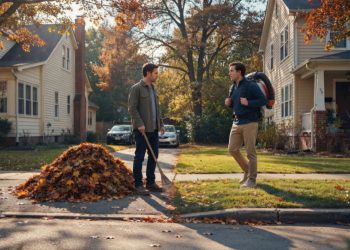 Neighbor Keeps Blowing Leaves Into His Yard, So Homeowner Delivers Them Right Back