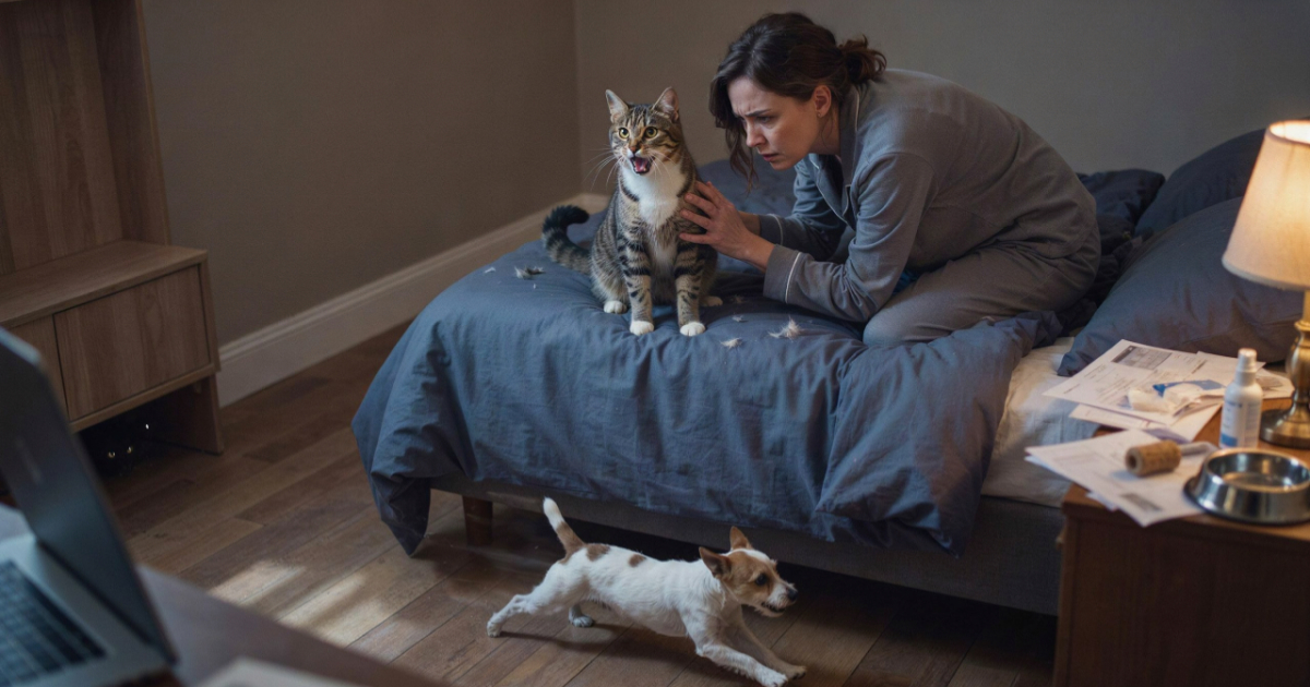 Cat Screams at “Nothing” for Weeks, Then a Tiny Terrier Finally Reveals Why