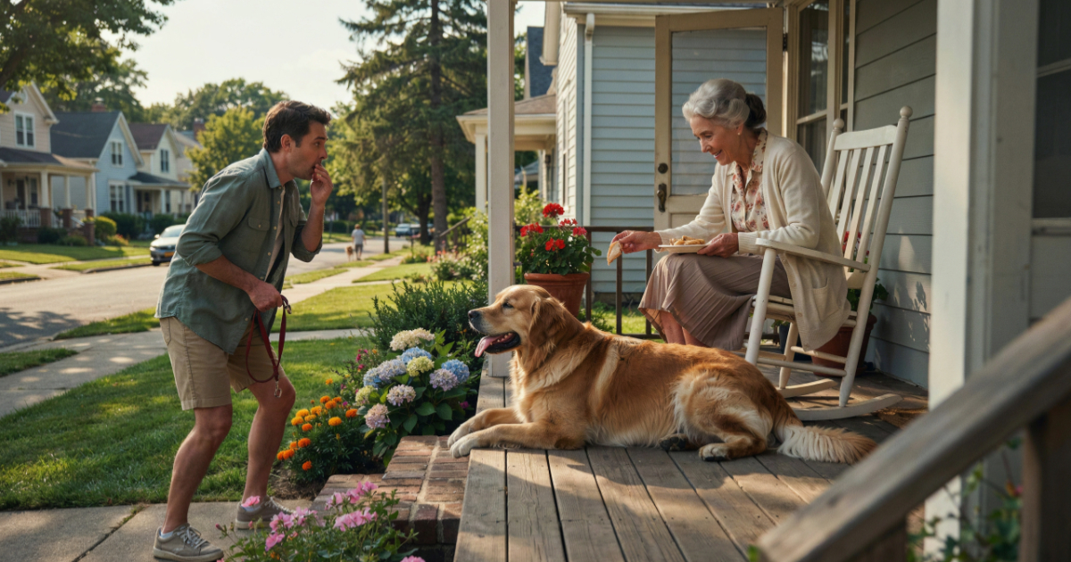 Golden Retriever Keeps Disappearing, Then Owner Finds Him Relaxing With His Secret Second Grandma