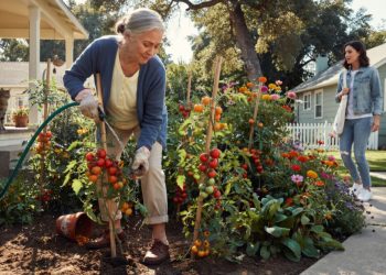 Woman Catches Her Elderly Neighbor Secretly Watering The Garden For The Sweetest Reason