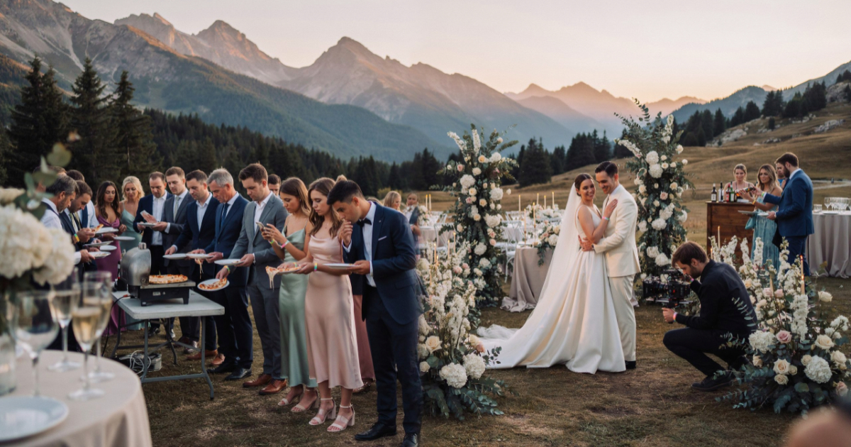 Wedding Guests Get Stunning Views, Cold Pizza, And A Reminder They Were Basically Props