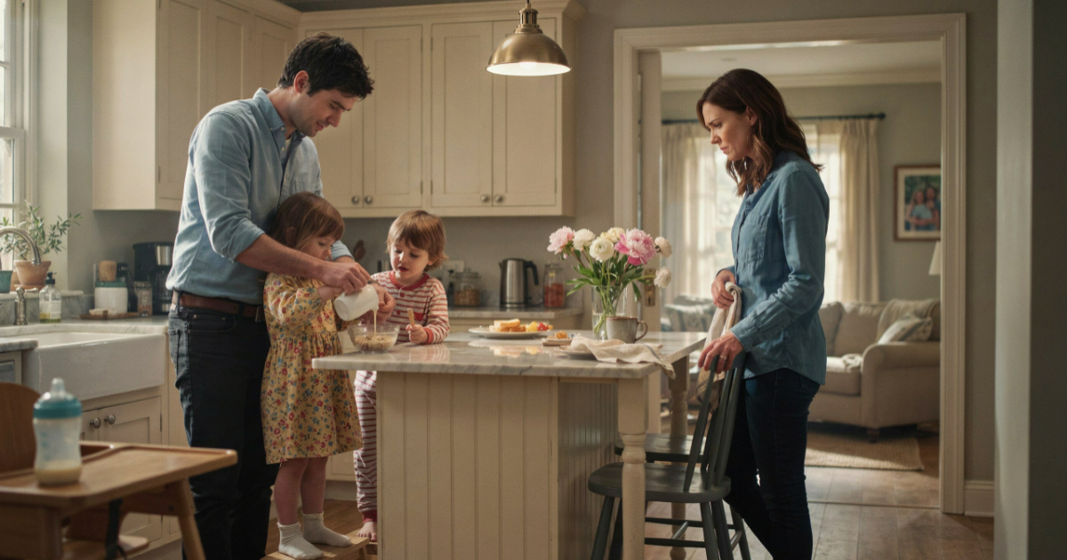 Wife Gets Angry When Her Husband Cares for Their Kids Because She Says It’s “A Woman’s Job”
