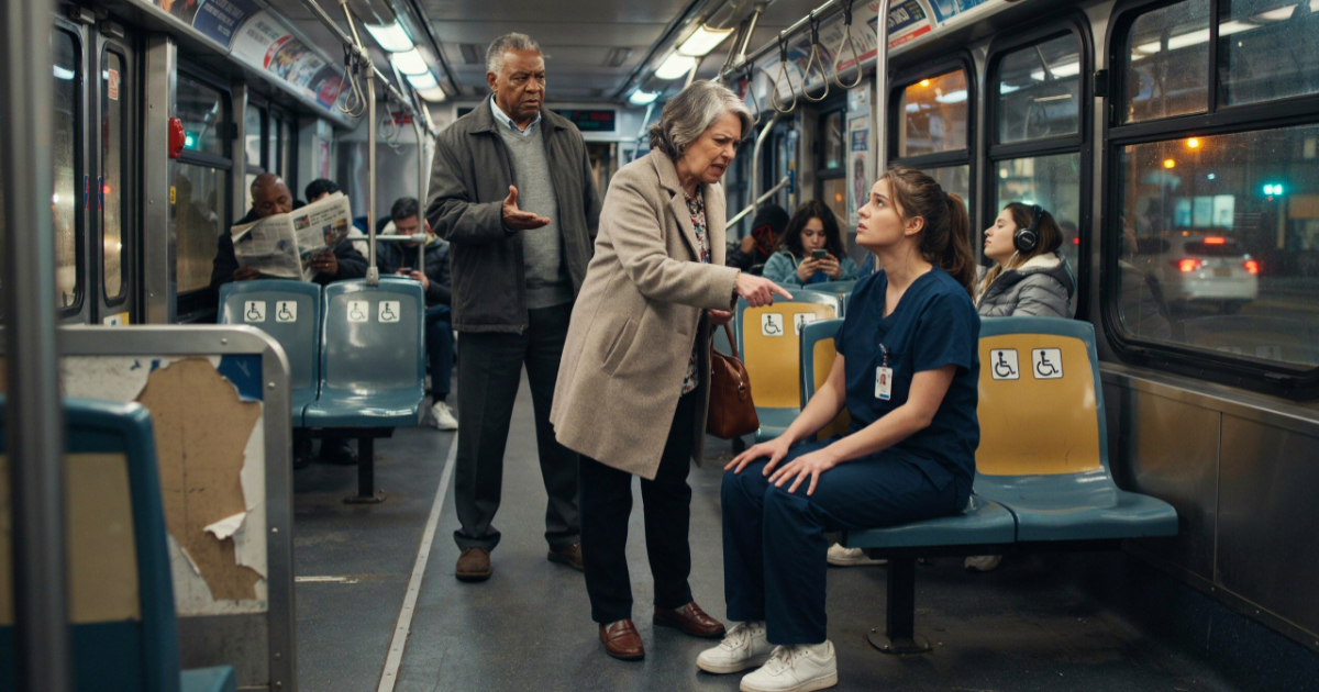 Woman Demands Exhausted Medical Assistant’s Seat on Nearly Empty Bus Because She Says She’s “Privileged” Woman Demands Exhausted Medical Assistant’s Seat on Nearly Empty Bus Because She Says She’s “Privileged”