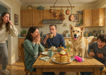 Woman’s Dog Exposes Her Secret at Breakfast, Leaving the Entire Family Speechless Woman’s Dog Exposes Her Secret at Breakfast, Leaving the Entire Family Speechless