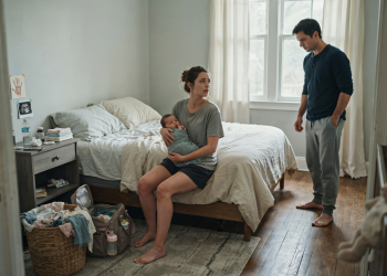 Exhausted New Mom Asked For Help, But Her Husband Poured Water On Her Instead