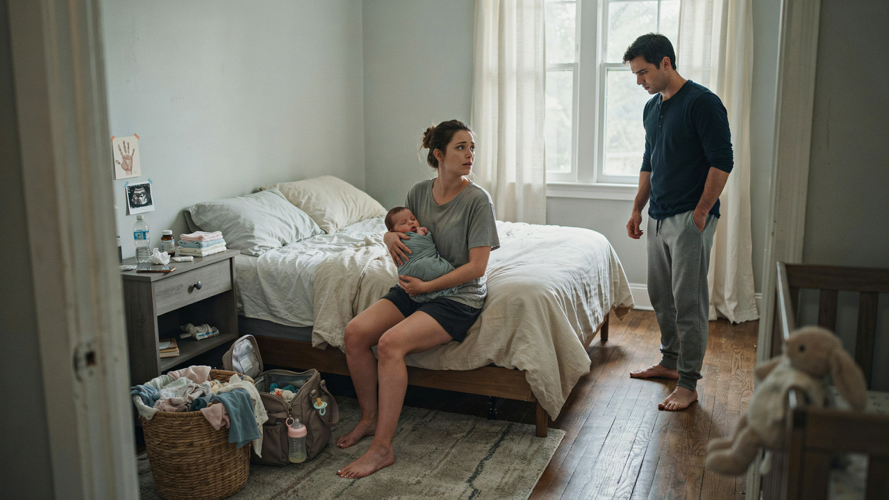 Exhausted New Mom Asked For Help, But Her Husband Poured Water On Her Instead