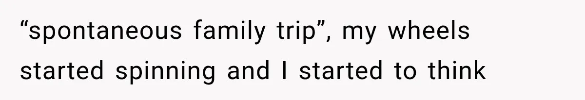 “spontaneous family trip”, my wheels started spinning and I started to think