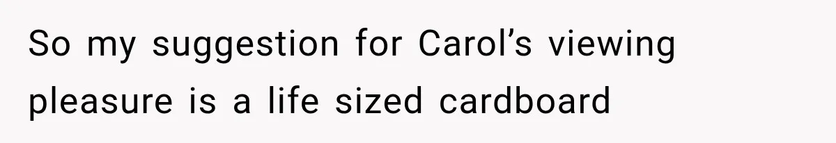 Neighbor Complained About Seeing Into Their Home, So The New Homeowner Had The Perfect Response So my suggestion for Carol’s viewing pleasure is a life sized cardboard