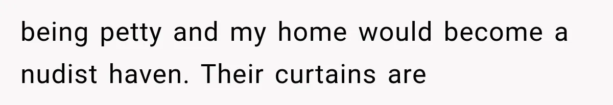 Neighbor Complained About Seeing Into Their Home, So The New Homeowner Had The Perfect Response being petty and my home would become a nudist haven. Their curtains are