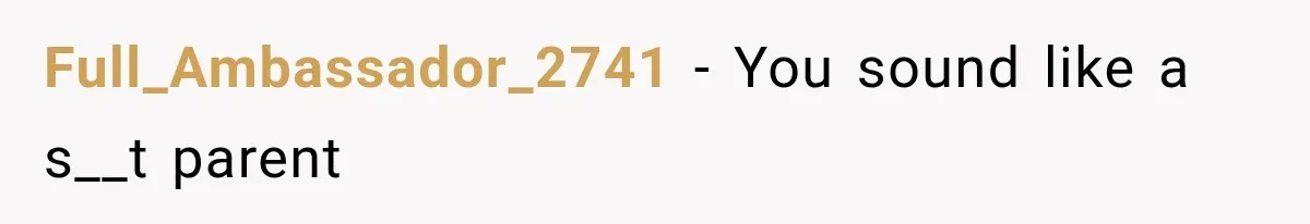 Full_Ambassador_2741 − You sound like a s__t parent