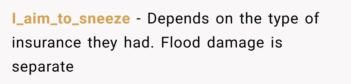 I_aim_to_sneeze − Depends on the type of insurance they had. Flood damage is separate