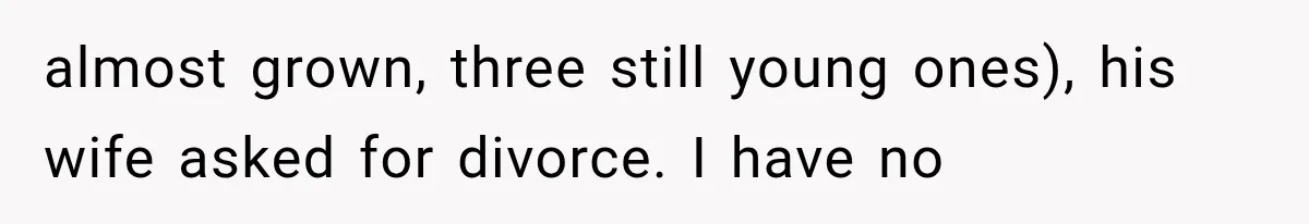 She Spent Years Supporting Her Brother’s Children, Then Her Family Expected Her to Become Their Parent almost grown, three still young ones), his wife asked for divorce. I have no