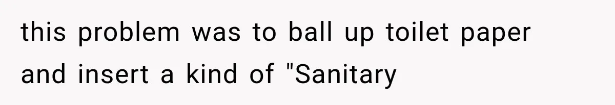 this problem was to ball up toilet paper and insert a kind of "Sanitary