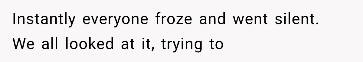 Instantly everyone froze and went silent. We all looked at it, trying to