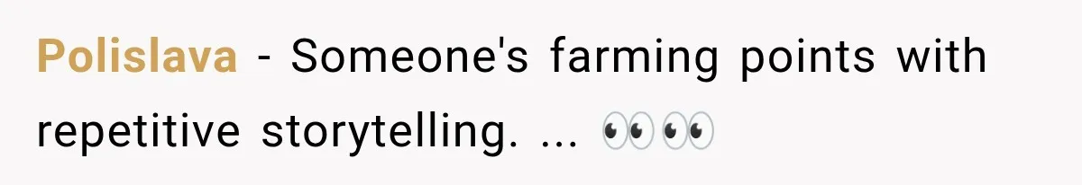Polislava − Someone's farming points with repetitive storytelling. ... 👀👀